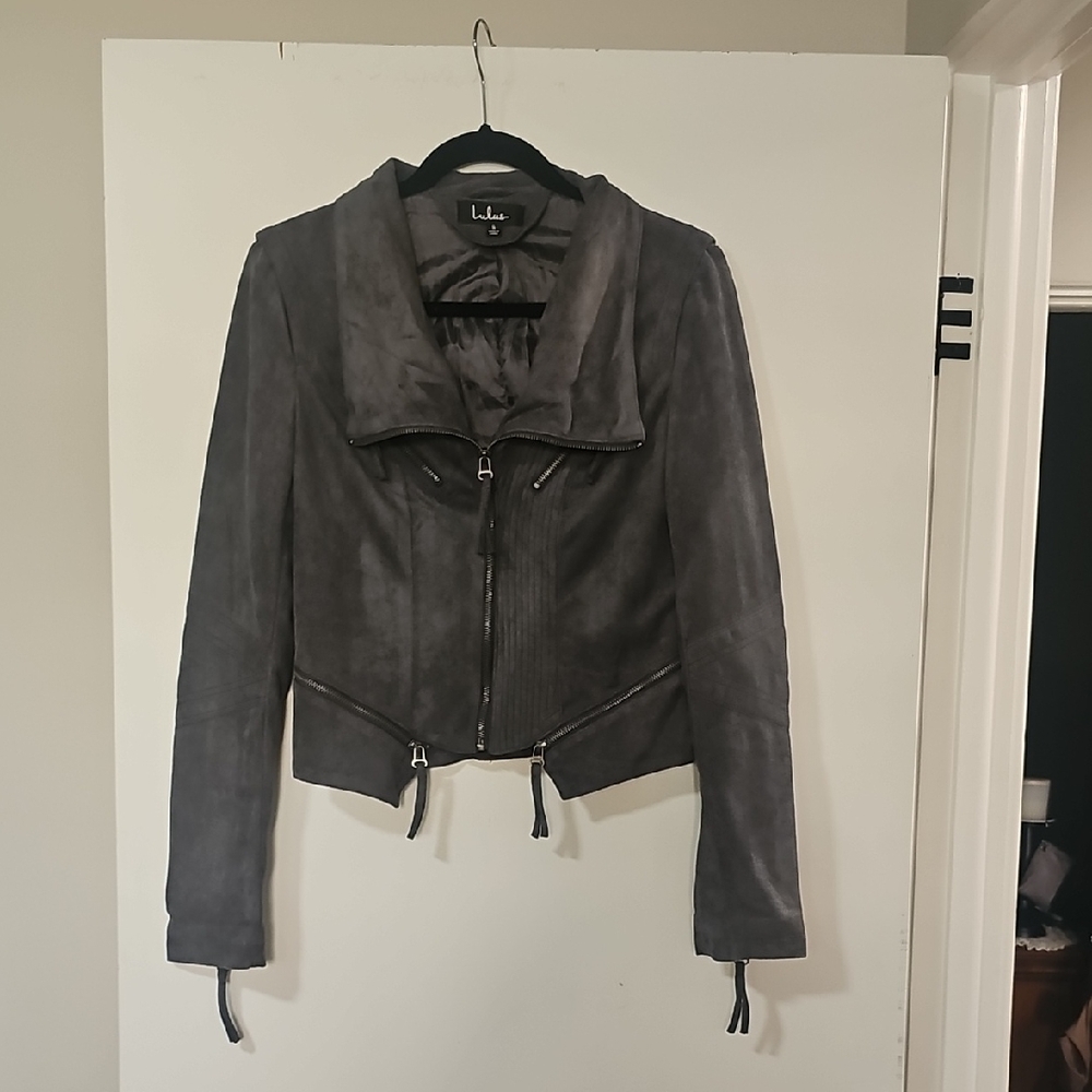Lulu's Charcoal Leather Jacket - Picture 1 of 4